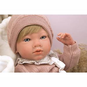 Arias Reborn Κούκλα Μωρό Abril 40cm με Λευκή Κουβέρτα (98144)