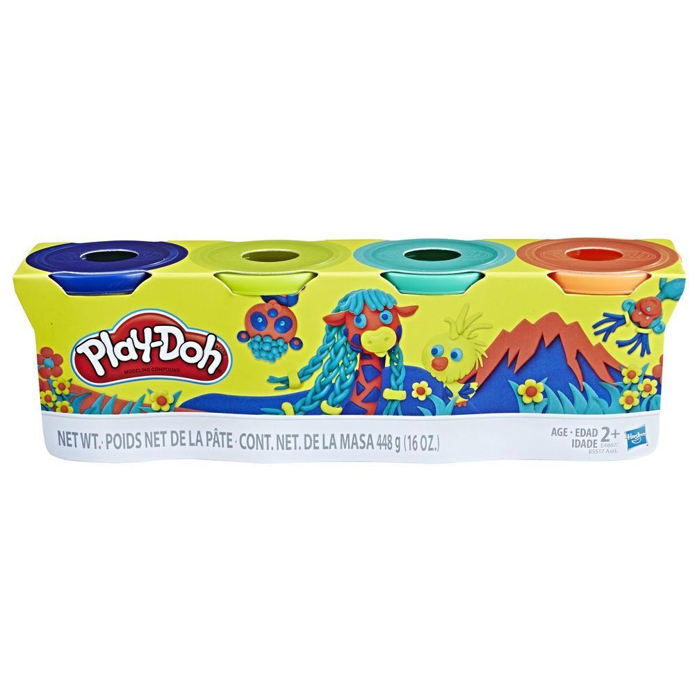 Hasbro Play-Doh 4 Βαζάκια - Διάφορα Χρώματα (B5517)