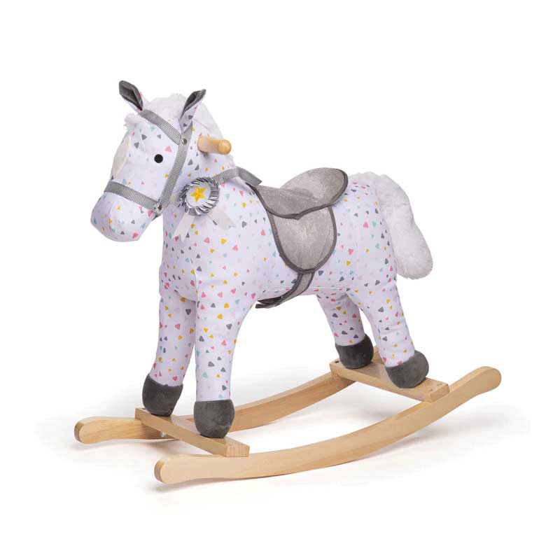 Bigjigs Toys Κουνιστό Αλογάκι Λευκό Patterned Rocking Horse (BJ408)