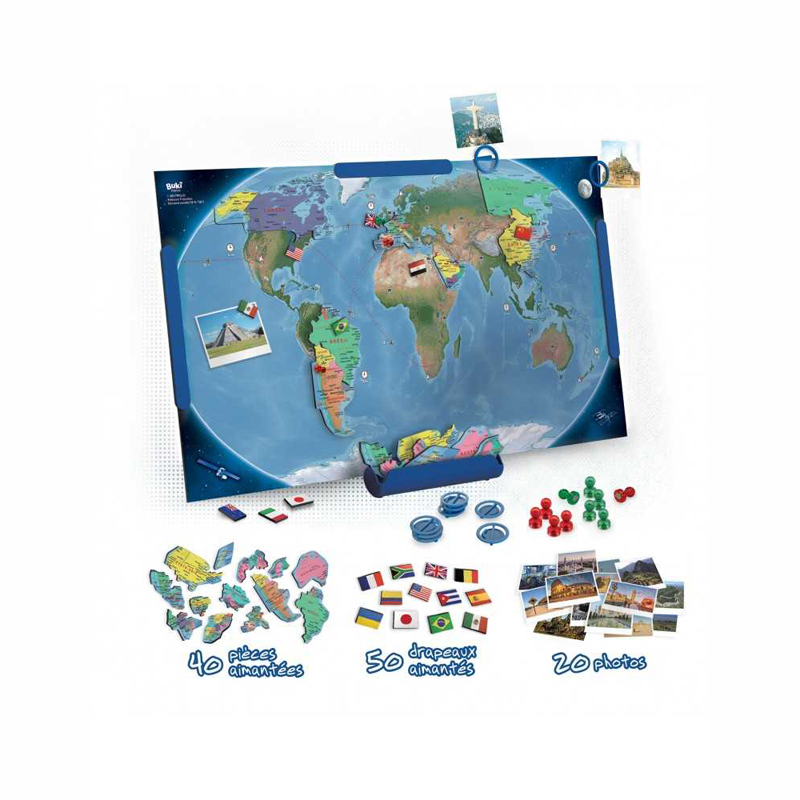 Buki Μαγνητικό Παιχνίδι Κατασκευών Παγκόσμιος Χάρτης 70x38cm  (BUK-7346)
