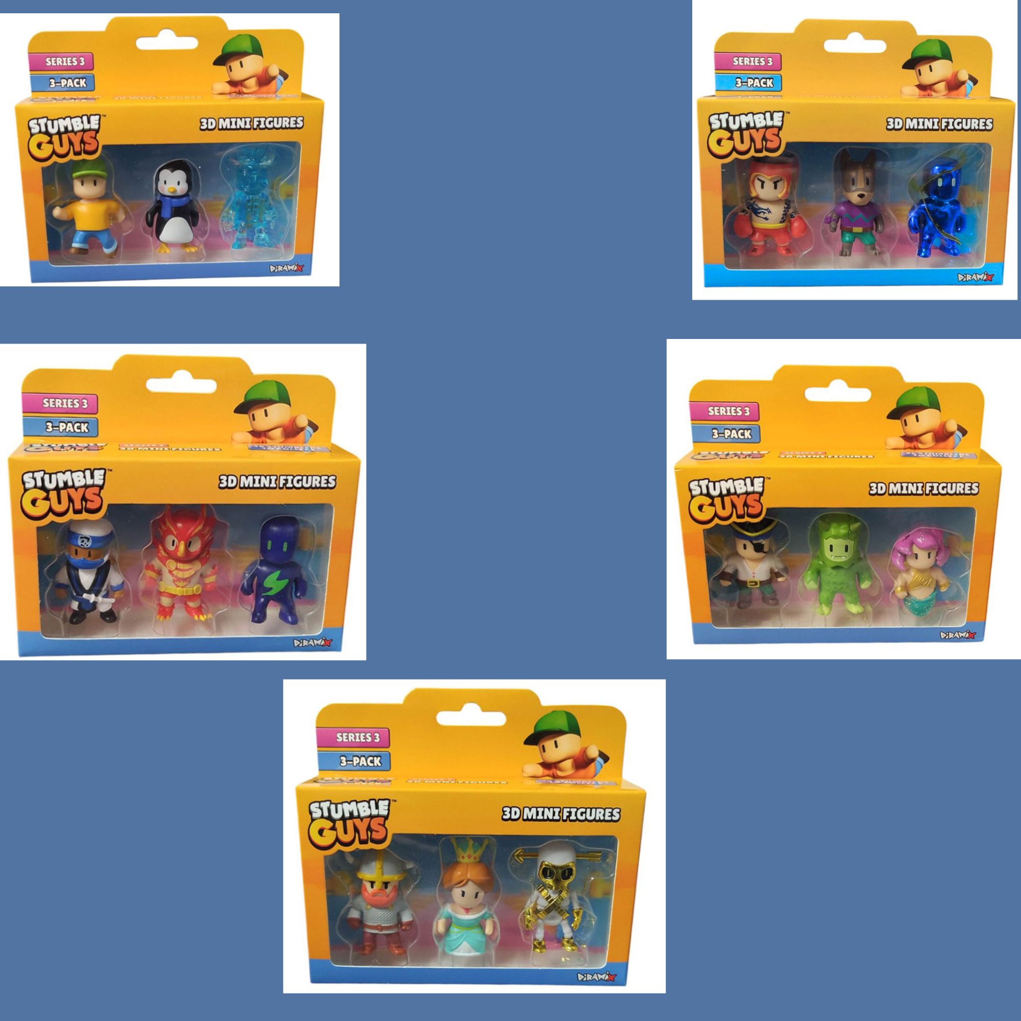 Just Toys Stumble Guys Series 3 3D Mini Figures 3 Pack - Διάφορα Σχέδια (0481)