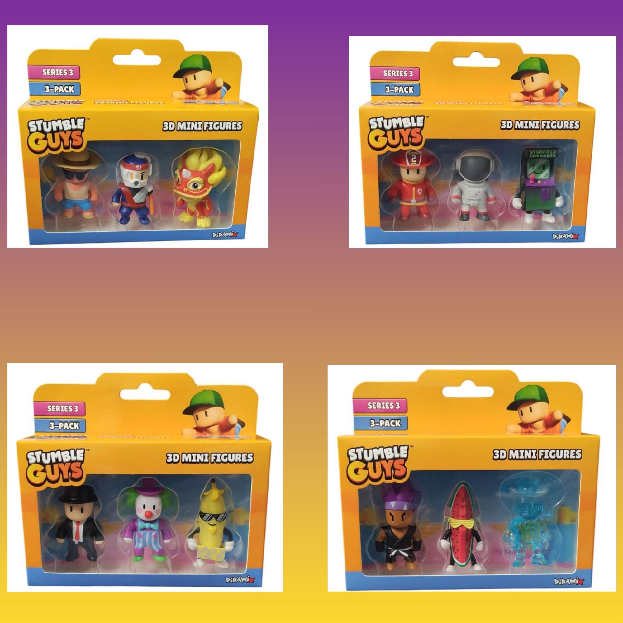Just Toys Stumble Guys Series 3 3D Mini Figures 3 Pack - Διάφορα Σχέδια (0481)