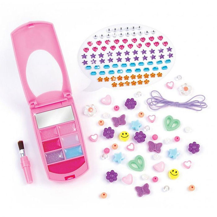 Make it Real Beauty Flip Phone Lip Gloss Set and DIY Layard (2329)