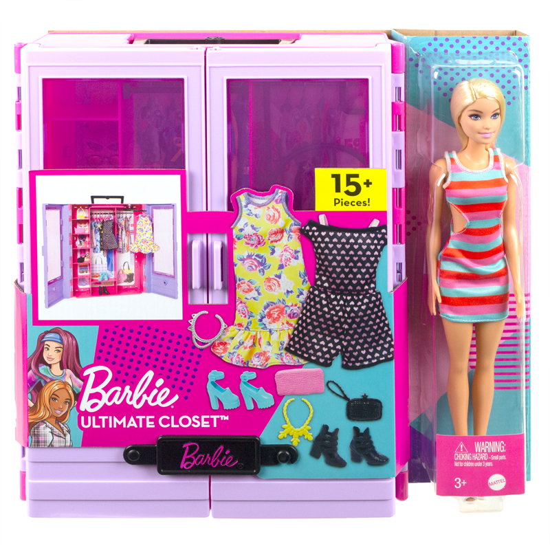 Mattel Barbie Νέα Ντουλάπα της Barbie με Κούκλα (HJL66)