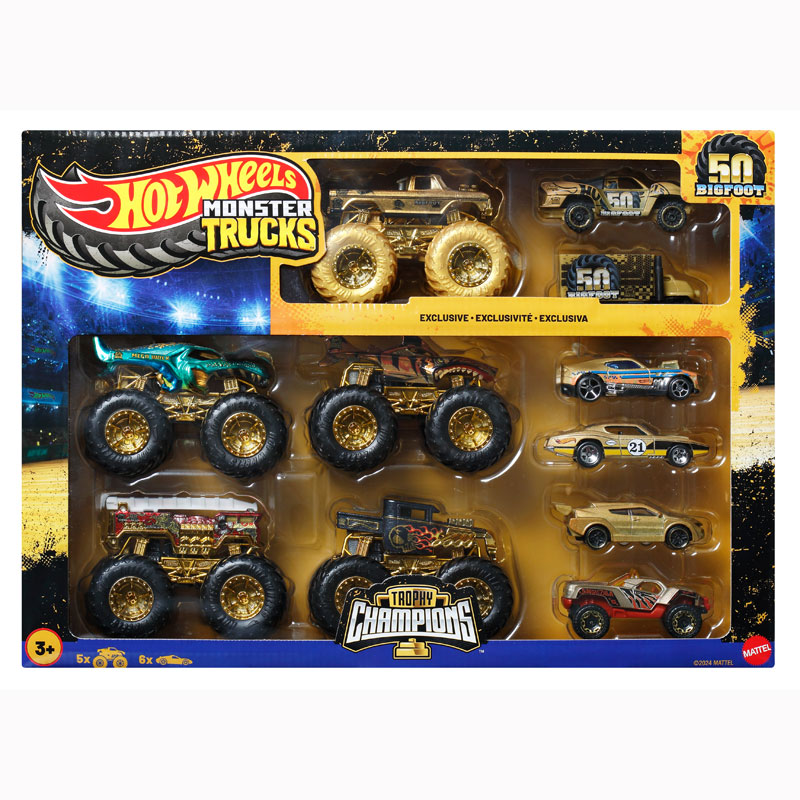 Mattel Hot Wheels Οχήματα Monster Trucks Trophy Champions Collection- Σετ των 12 (JDW07)