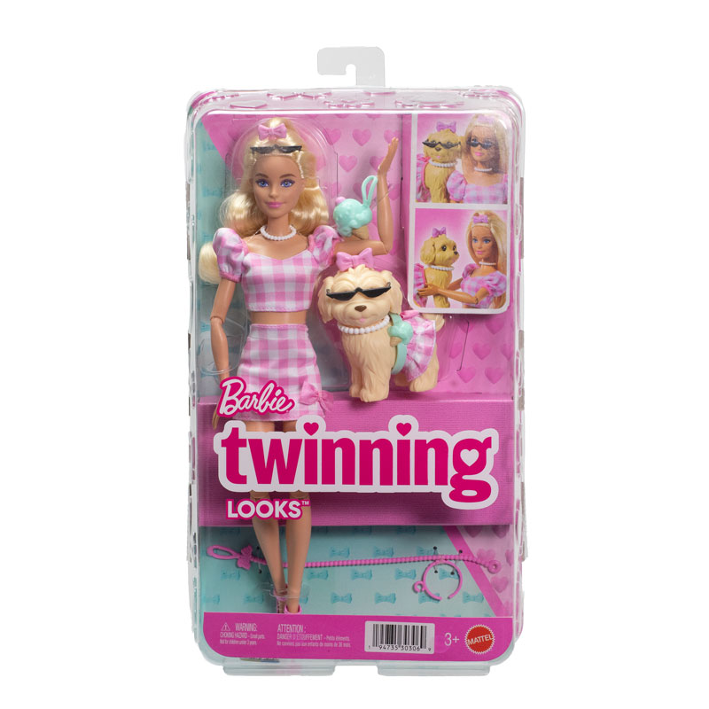 Mattel Barbie Twinning Looks Barbie & Σκυλάκι Ασορτί Εμφάνιση (JFP36)