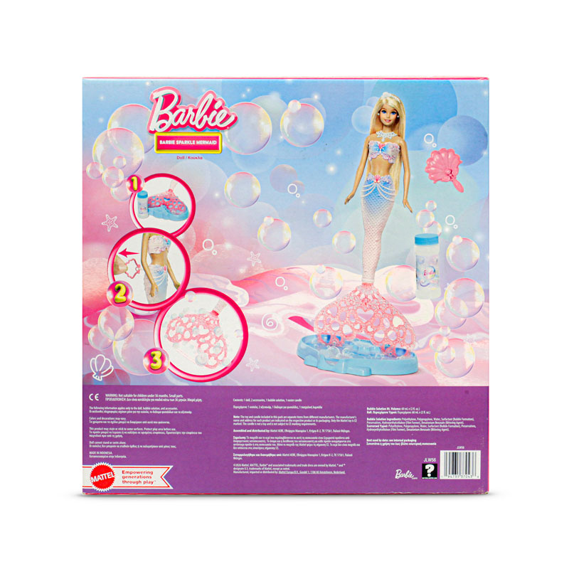 Λαμπάδα Mattel Barbie Γοργόνα με Φούσκες Bubble Sparkle Mermaid Doll (JLW56)