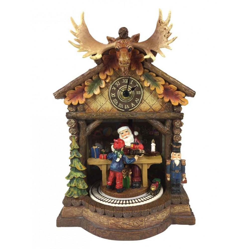 Spieluhrenwelt Σπίτι- ρολόι Άγιος Βασίλης με Καρυοθραύστη (MMMC-55024)