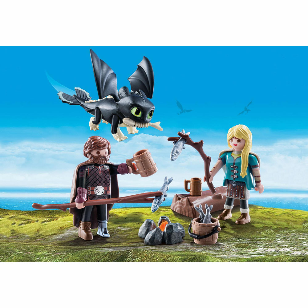 Playmobil Dragons Ο Ψαρής και η Άστριντ με Ένα Δρακούλη (PL70040)