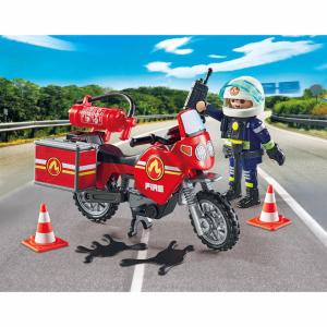 Playmobil City Action Heroes Πυροσβέστης με Μοτοσικλέτα (71466)