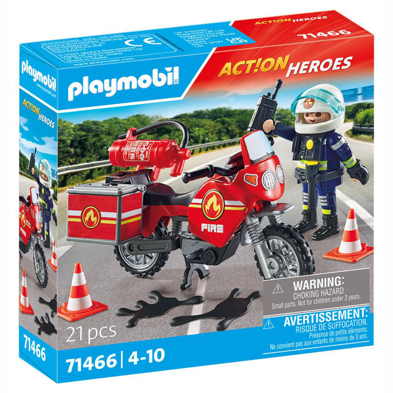 Playmobil City Action Heroes Πυροσβέστης με Μοτοσικλέτα (71466)