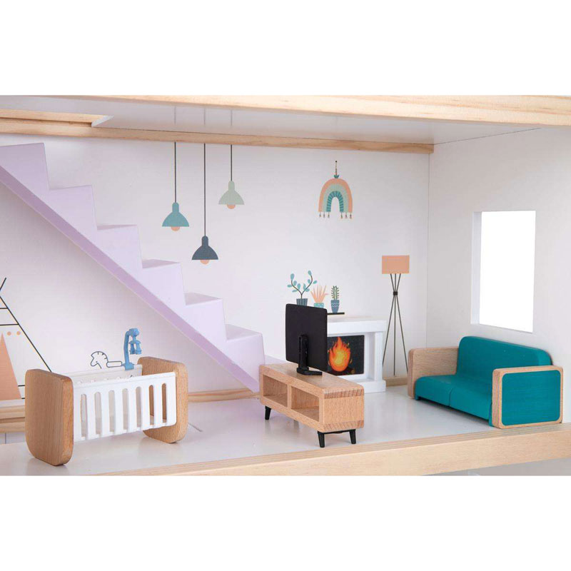 Tooky Toys Doll House Ξύλινο Τριώροφο Κουκλόσπιτο (TH919)
