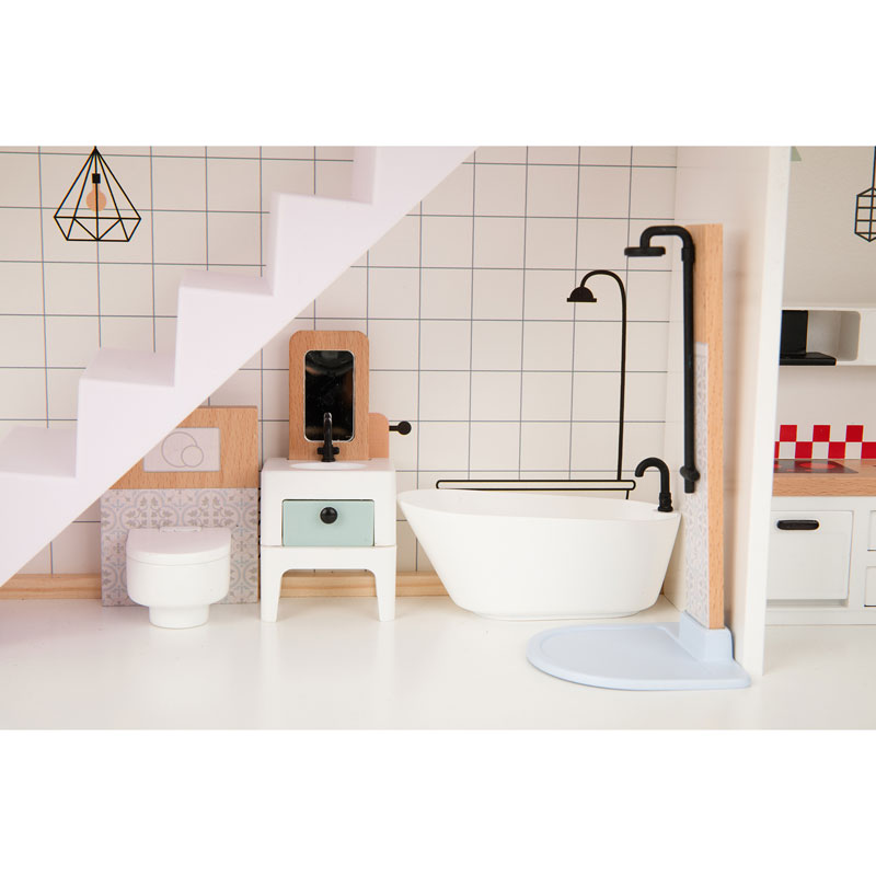 Tooky Toys Doll House Ξύλινο Τριώροφο Κουκλόσπιτο (TH919)