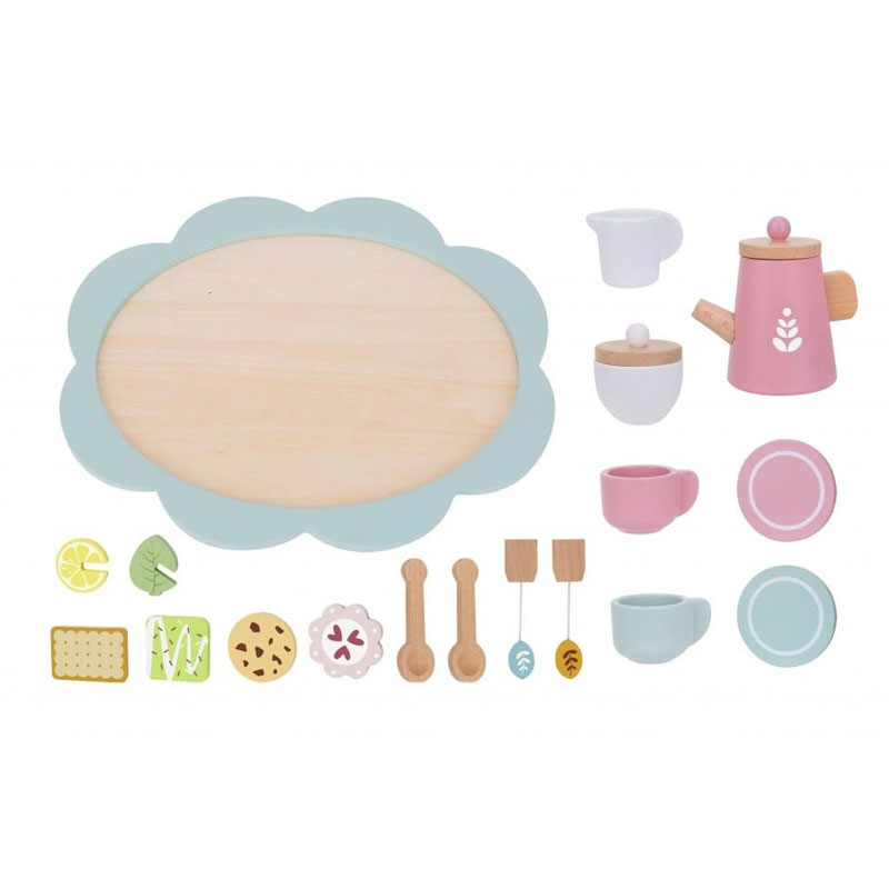 Tooky Toy Afternoon Tea Set Ξύλινο Παιδικό Σετ Τσαγιού (TJ271)