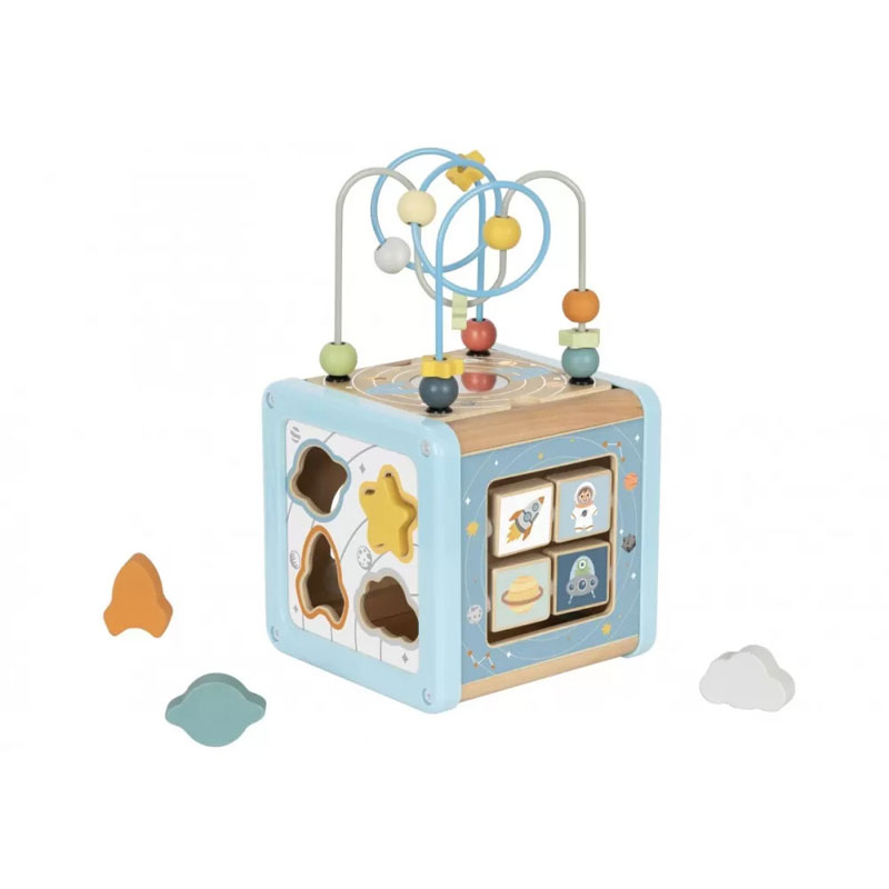 Tooky Toy Ξύλινος Διαστημικός Κύβος Δραστηριοτήτων (TJ932)