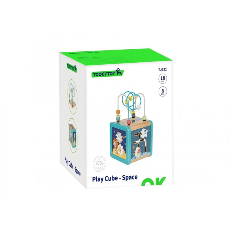 Tooky Toy Ξύλινος Διαστημικός Κύβος Δραστηριοτήτων (TJ932)