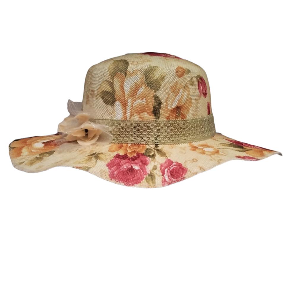 Ψάθινο καπέλο με λουλούδια