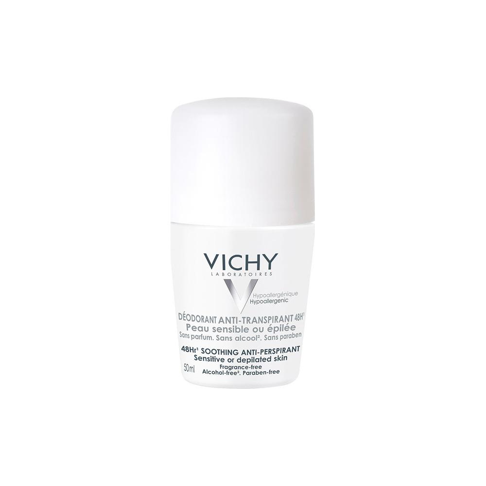 Vichy Deodorant 48hrs Skin Roll On 48ωρη Αποσμητική Φροντίδα για Ευαίσθητες ή & Αποτριχωμένες Επιδερμίδες, 50ml