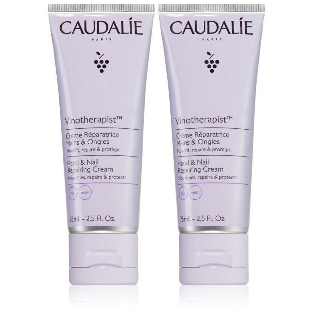 Caudalie Promo Vinotherapist Ενυδατική Επανορθωτική Κρέμα Χεριών & Νυχιών, 2x75ml, 1σετ