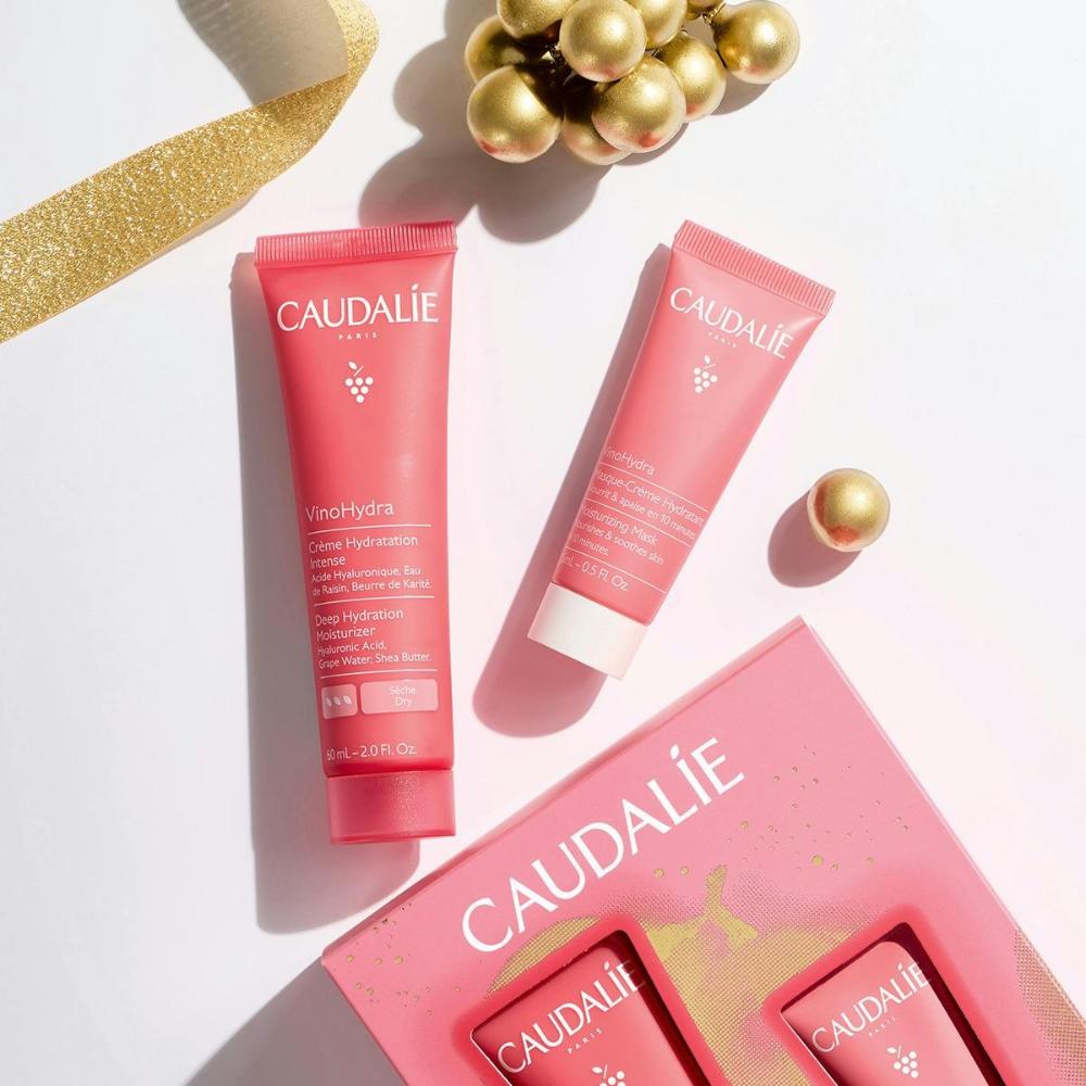 Caudalie VinoHydra Xmas Promo Deep Hydration Moisturizer Ενυδατική Κρέμα Προσώπου για Ευαίσθητες & Ξηρές Επιδερμίδες, 60ml & Δώρο Moisturizing Mask Ενυδατική Μάσκα Προσώπου, 15ml, 1σετ