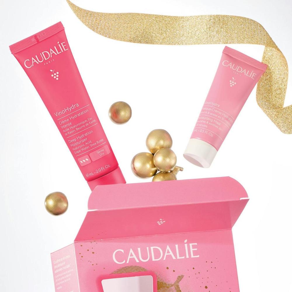 Caudalie VinoHydra Xmas Promo Deep Hydration Moisturizer Ενυδατική Κρέμα Προσώπου για Ευαίσθητες & Ξηρές Επιδερμίδες, 60ml & Δώρο Moisturizing Mask Ενυδατική Μάσκα Προσώπου, 15ml, 1σετ