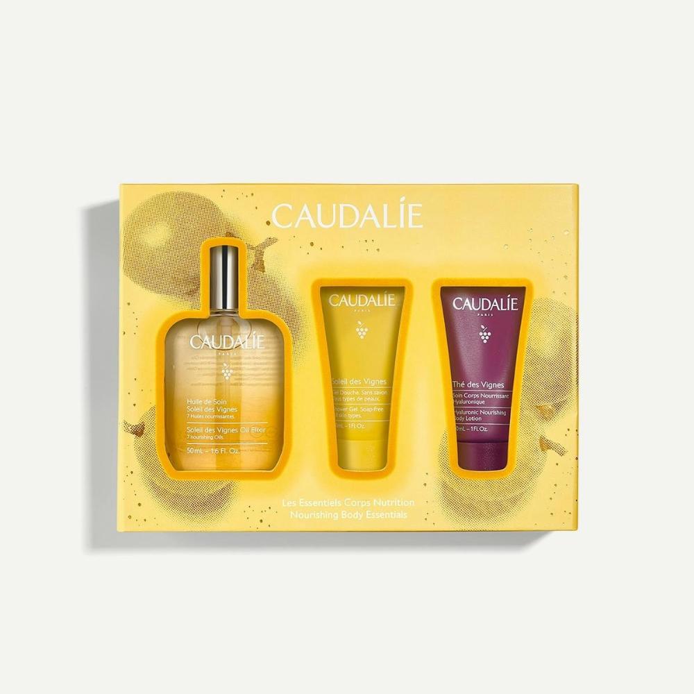 Caudalie Soleil des Vignes Xmas Promo Oil Elixir Θρεπτικό Έλαιο Σώματος, 50ml, Δώρο Shower Gel Αφρόλουτρο Σώματος, 30ml & The des Vignes Hyaluronic Nourishing Body Lotion Ενυδατική Λοσιόν Σώματος με Υαλουρονικό Οξύ, 30ml, 1σετ