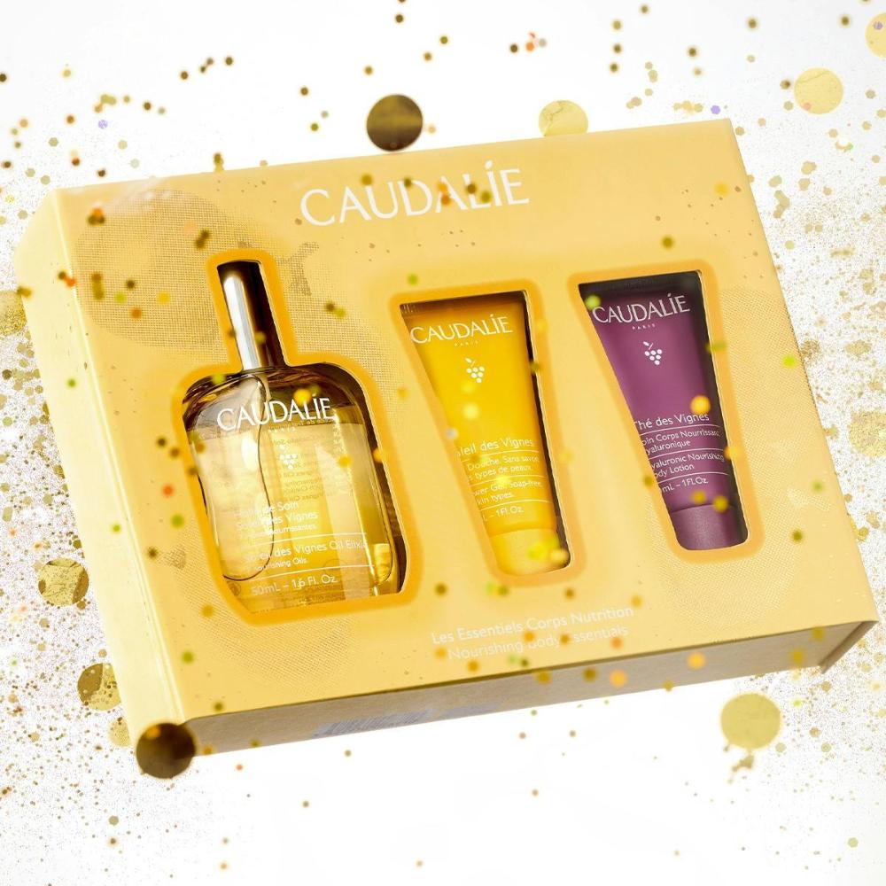 Caudalie Soleil des Vignes Xmas Promo Oil Elixir Θρεπτικό Έλαιο Σώματος, 50ml, Δώρο Shower Gel Αφρόλουτρο Σώματος, 30ml & The des Vignes Hyaluronic Nourishing Body Lotion Ενυδατική Λοσιόν Σώματος με Υαλουρονικό Οξύ, 30ml, 1σετ