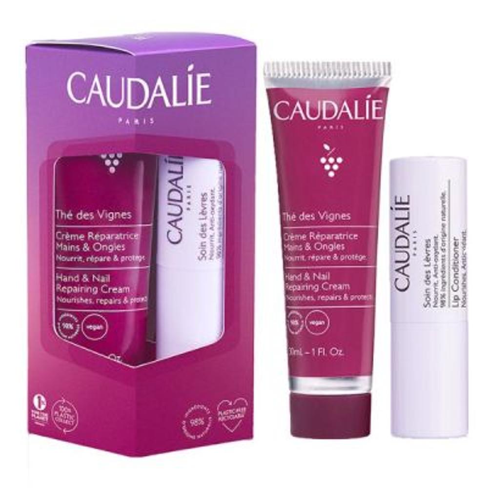 Caudalie Lip & Hand Duo The des Vignes Κρέμα Χεριών Και Νυχιών 30 ml & Lip Conditioner Ενυδατικό Stick Χειλιών 4.5 gr