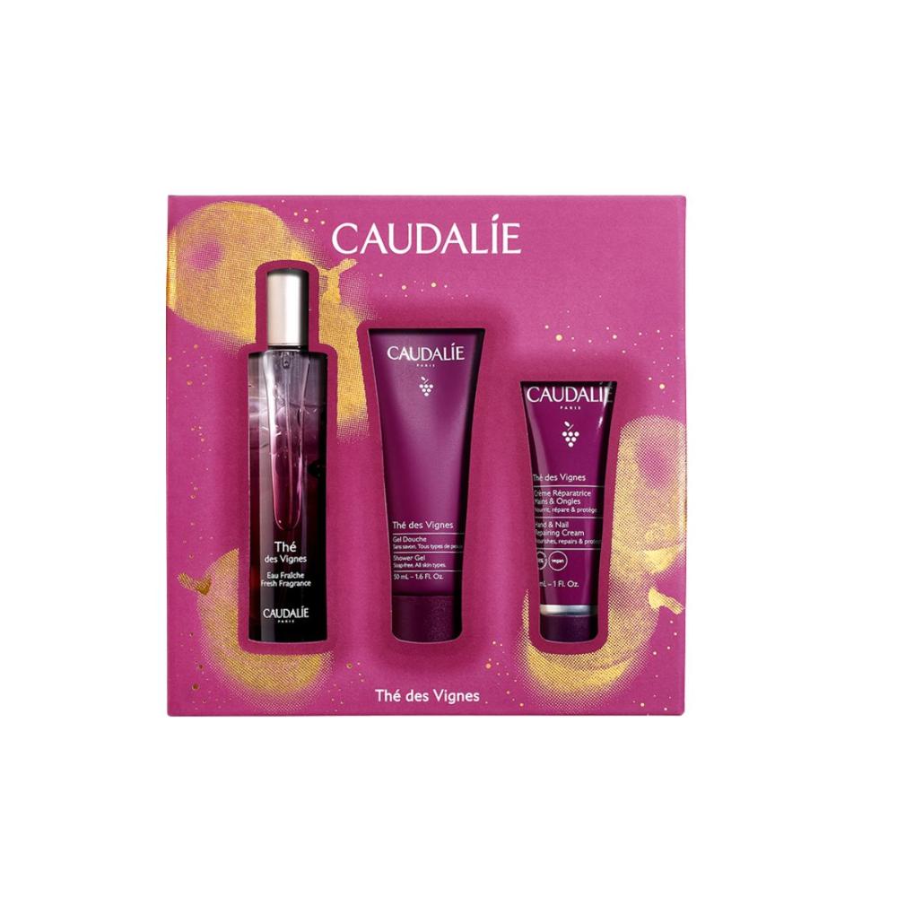 Caudalie The Des Vignes Xmas Promo Fresh Fragrance Γυναικείο Άρωμα, 50ml, Δώρο Shower Gel Αφρόλουτρο Σώματος, 50ml & Hand & Nail Repairing Cream Ενυδατική Κρέμα Χεριών & Νυχιών, 30ml, 1σετ