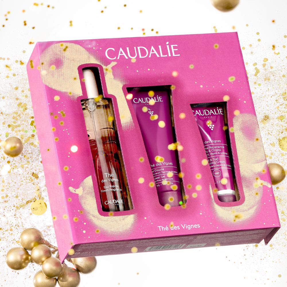 Caudalie The Des Vignes Xmas Promo Fresh Fragrance Γυναικείο Άρωμα, 50ml, Δώρο Shower Gel Αφρόλουτρο Σώματος, 50ml & Hand & Nail Repairing Cream Ενυδατική Κρέμα Χεριών & Νυχιών, 30ml, 1σετ