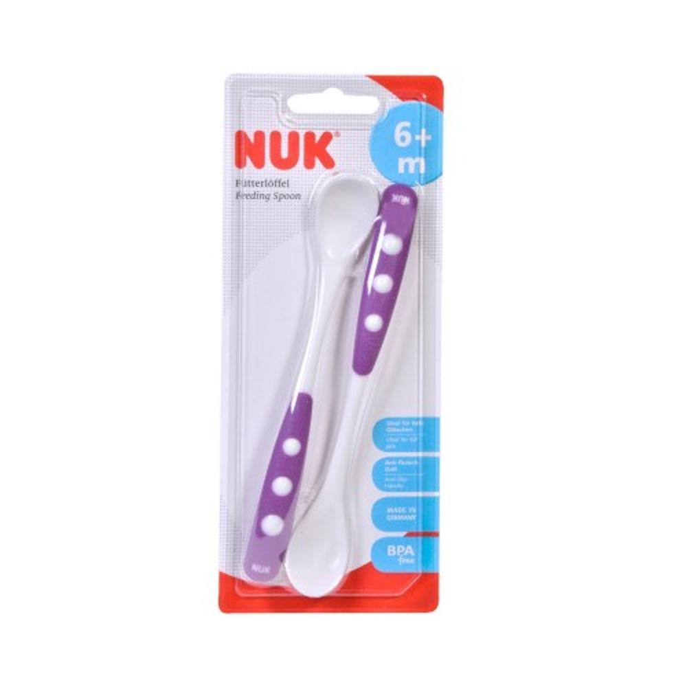 Nuk Easy Learning Εκπαιδευτικό Κουταλάκι 6m+ σε μωβ χρώμα 2τμχ