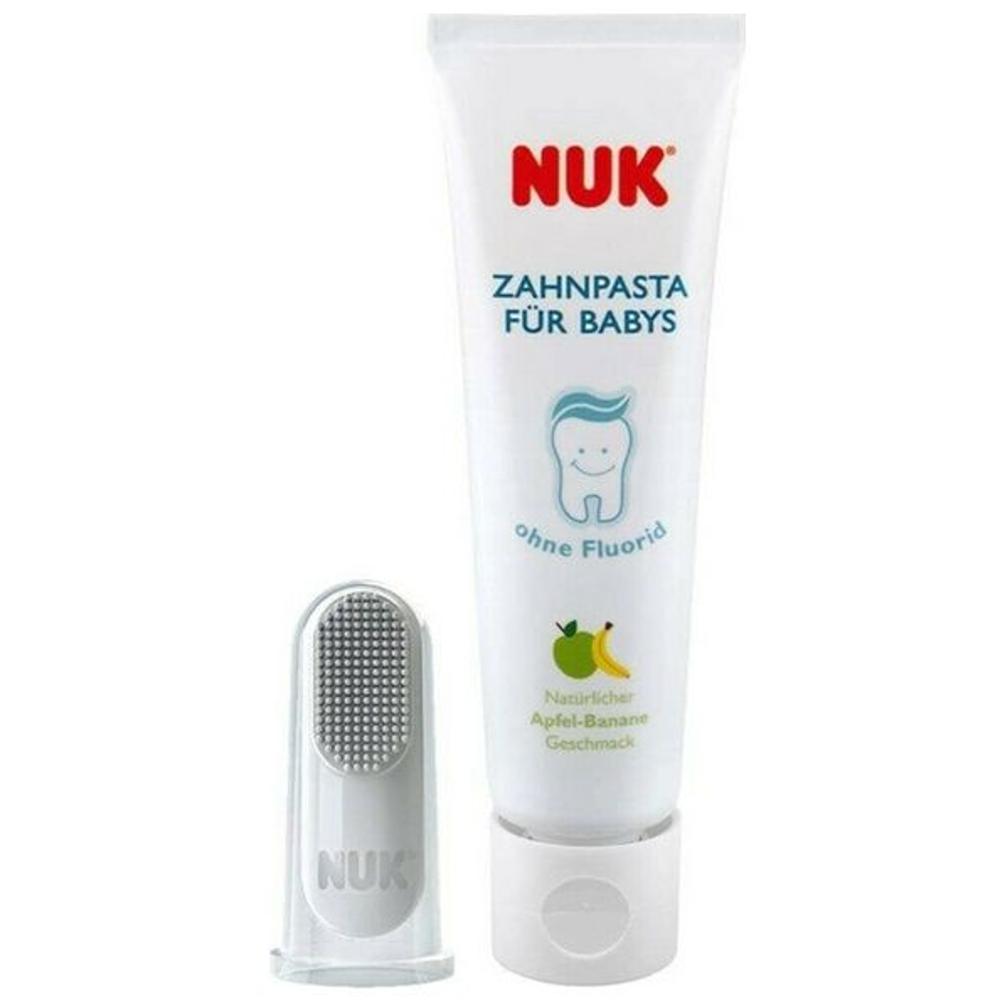 Nuk Tooth and Gum Cleanser Σετ Στοματικής Υγιεινής 3-12μηνών Γεύση Μήλο-Μπανάνα