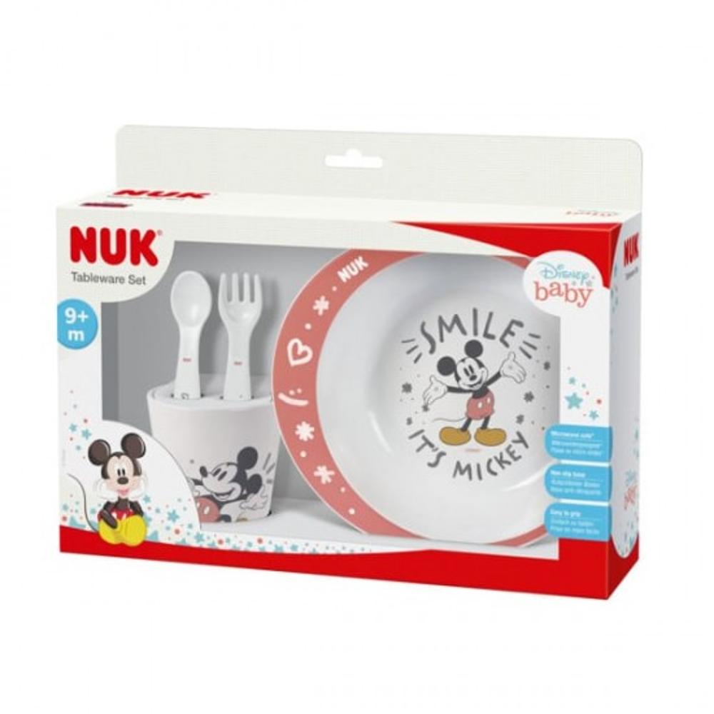 NUK Promo Disney Mickey Mouse Παιδικό Σετ Φαγητού 9m+ 4 Τεμάχια