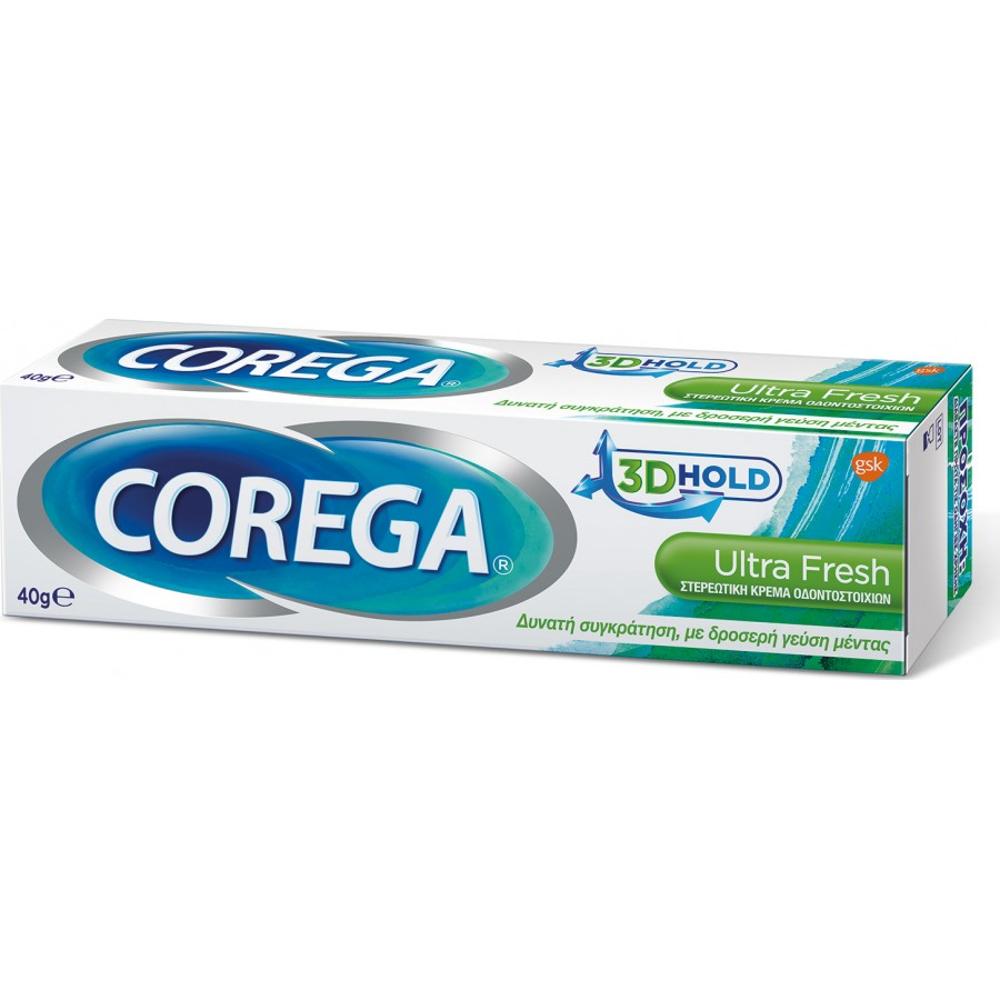 Corega Ultra Fresh, Στερεωτική Κρέμα για Τεχνητή Οδοντοστοιχία, 40gr