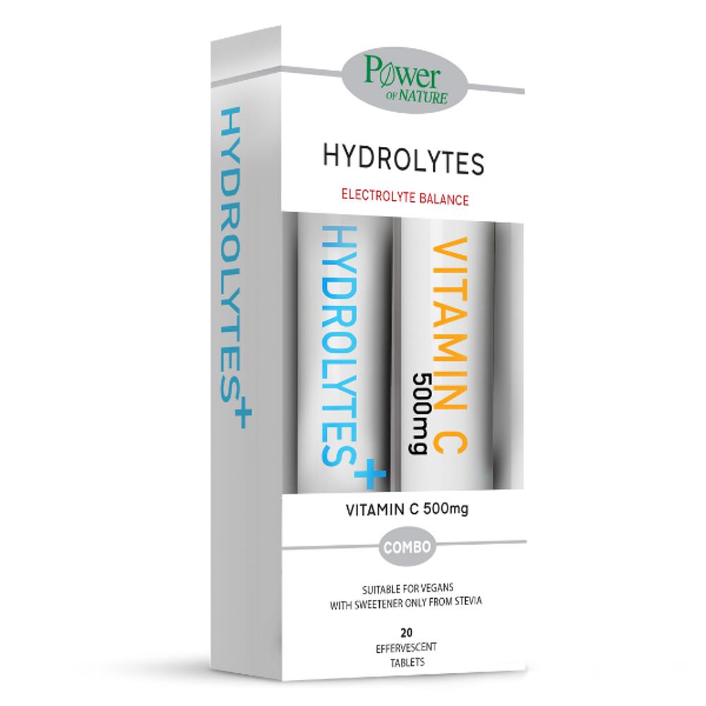 Power Health Combo Hydrolytes, 20 αναβράζοντα δισκία & Vitamin C 500mg, 20 αναβράζοντα δισκία, 1σετ