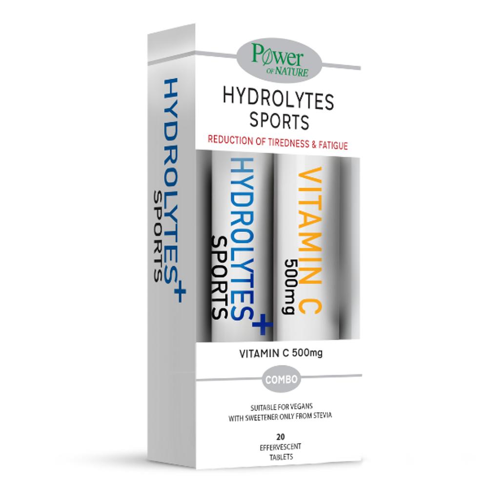 Power Ηealth Combo Hydrolytes Sports, 20 αναβράζοντα δισκία & Vitamin C 500mg, 20 αναβράζοντα δισκία