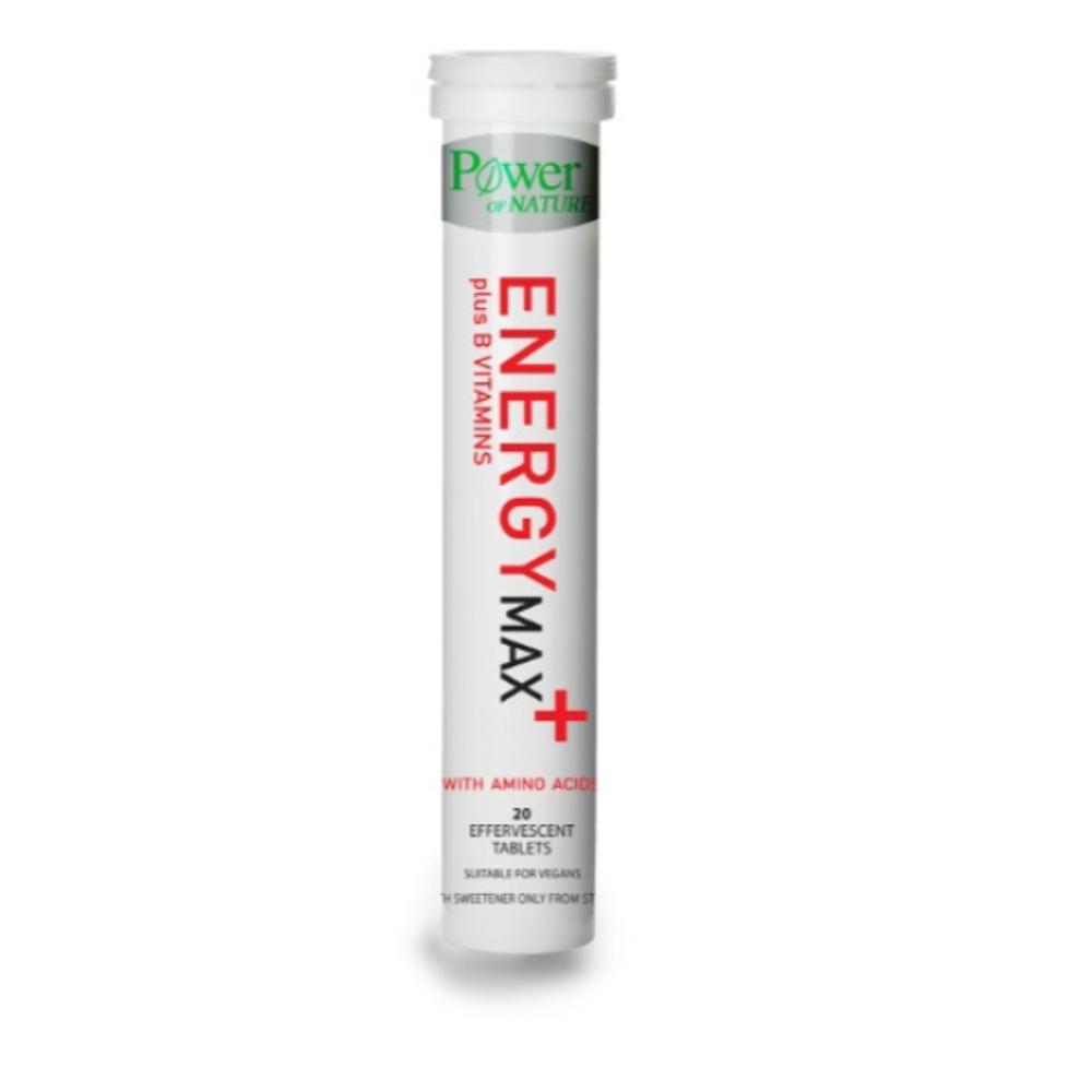 Power Health Energy Max+ B Vitamins, Συμπλήρωμα Διατροφής με Ταυρίνη, L-Καρνιτίνη, Γκουαρανά, Καφεΐνη & Βιταμίνες B - 20αναβρ. δισκία