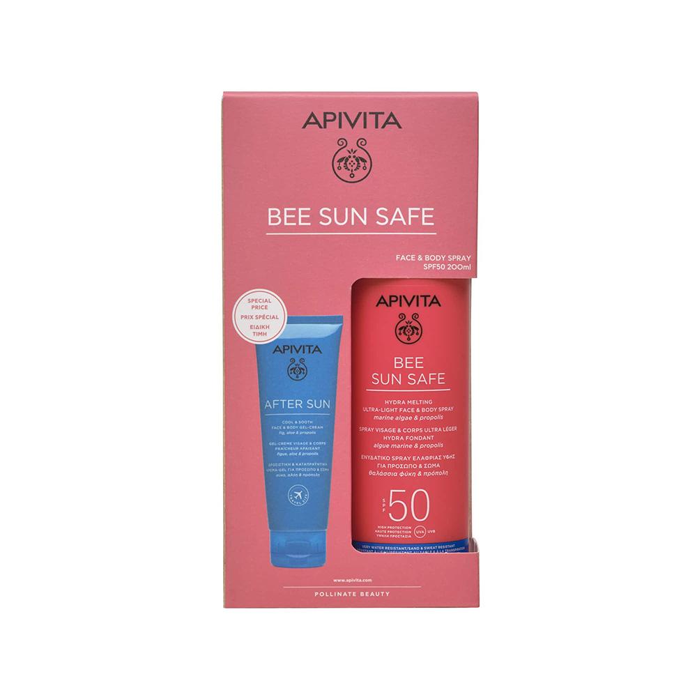 Apivita Set Bee Sun Safe Hydra Melting Ultra-Light Face & Body Spray SPF50 200ml + After Sun Face & Body Gel-Cream 100ml