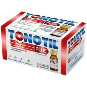 Tonotil Plus Συμπλήρωμα Διατροφής με 4 Αμινοξέα B12 & Καρνιτίνη 15 Φιαλίδια x 10ml - 2377