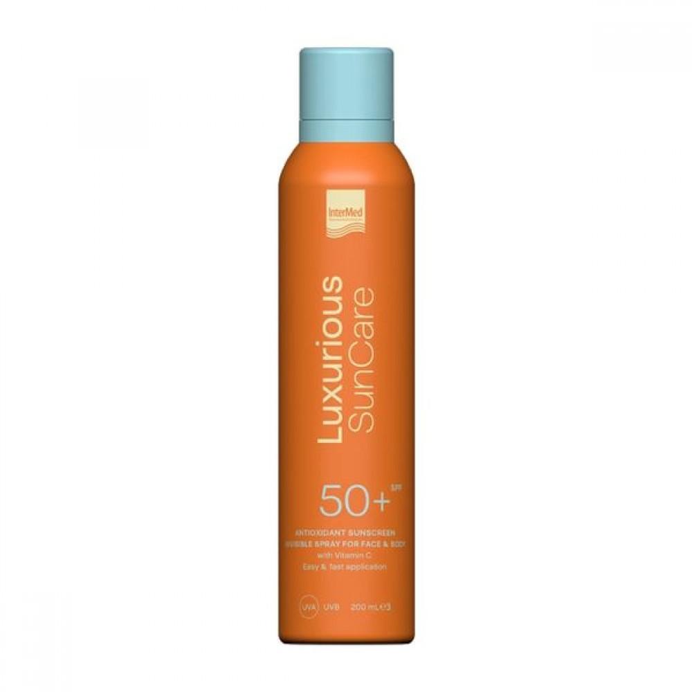 Intermed Luxurious Suncare Antioxidant Sunscreen Invisible Spray SPF 50+ Αντηλιακό Σπρέι για Πρόσωπο & Σώμα, 200ml