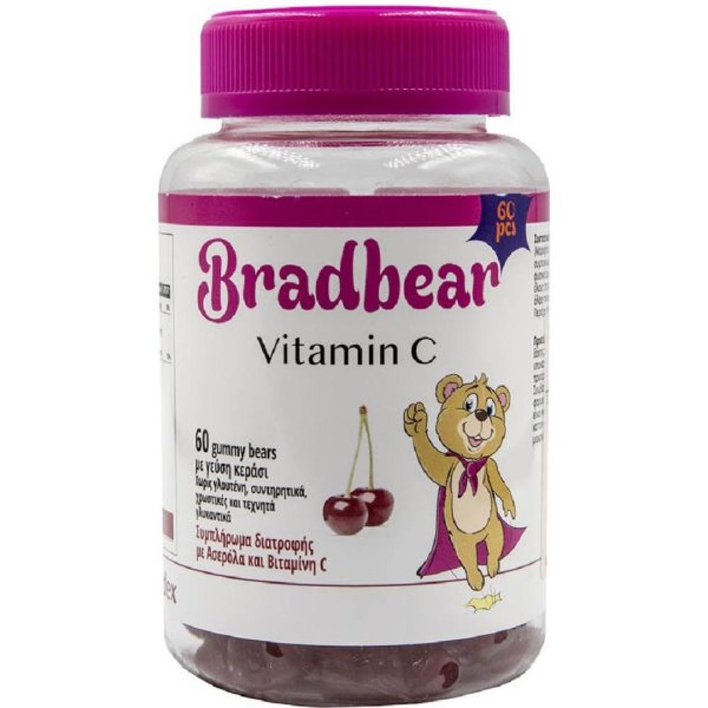 Bradex – Bradbear Vitamin C Συμπλήρωμα Διατροφής για Παιδιά με Βιταμίνη C και Ασερόλα 60 μασώμενα ζελεδάκια