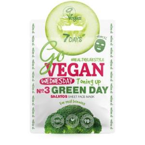 7Days Go Vegan Face Mask Green Day Μάσκα με Αντιοξειδωτική, Αντιγηραντική & Ενυδατική Δράση, 25g - 2417