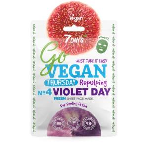 7Days Go Vegan Face Mask Violet Day για Τόνωση & Αναζωογόνηση, 25g - 2421