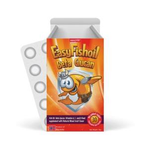 EasyVit EasyFishoil Beta Glucan and Vitamins A, C & D 30 μασώμενα ζελεδάκια - 1129