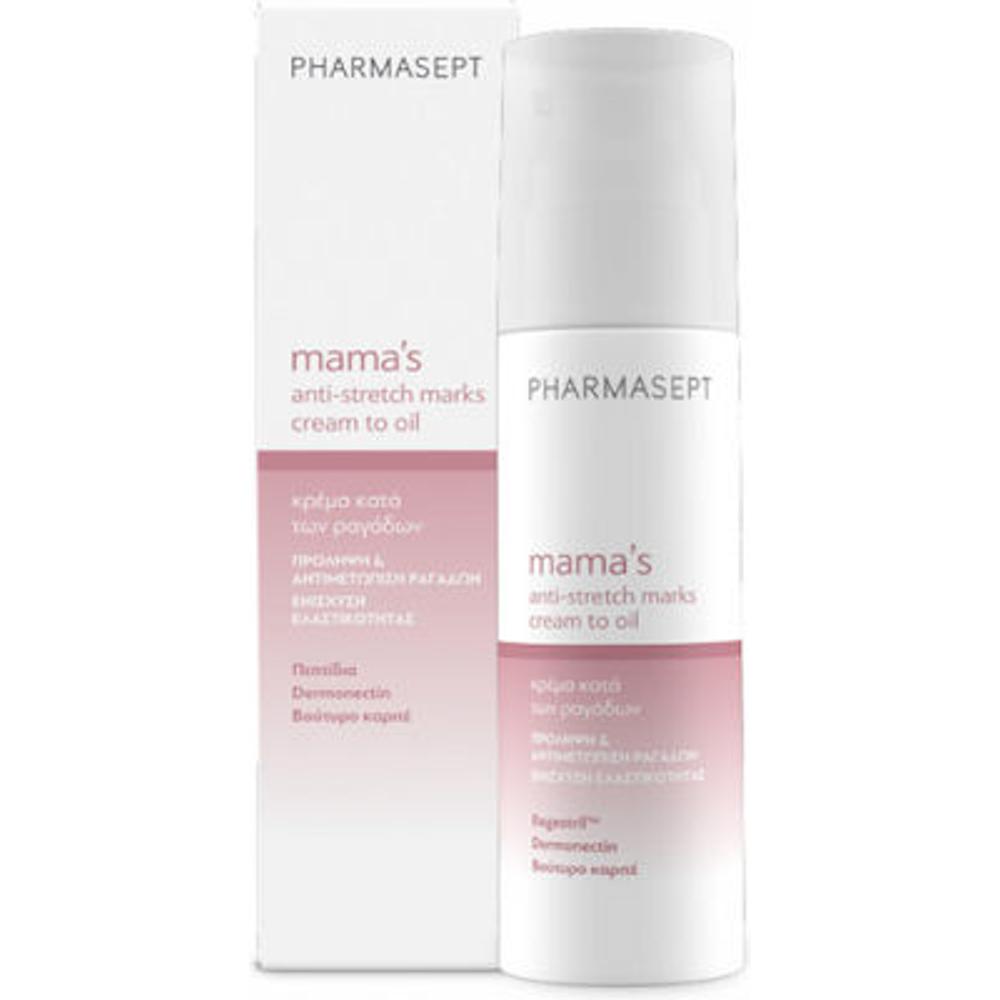 Pharmasept Mama’s Anti-Stretch Marks Cream to Oil Κρέμα κατά των Ραγάδων, 150ml