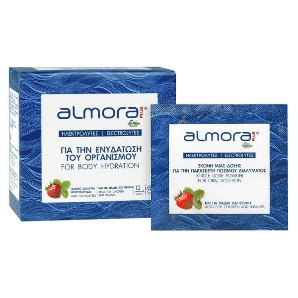 Elpen Almora Plus 12sachets (Πόσιμο Διάλυμα Ηλεκτρολυτών για την Ενυδάτωση του Οργανισμού Με Γεύση Φράουλα)