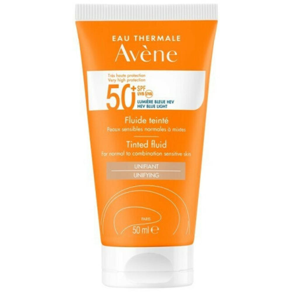 Avene Fluide Tinted TriAsorB SPF50+ Αντιηλιακή Κρέμα Προσώπου με Χρώμα για κανονικό-μικτό ευαίσθητο δέρμα, 50ml