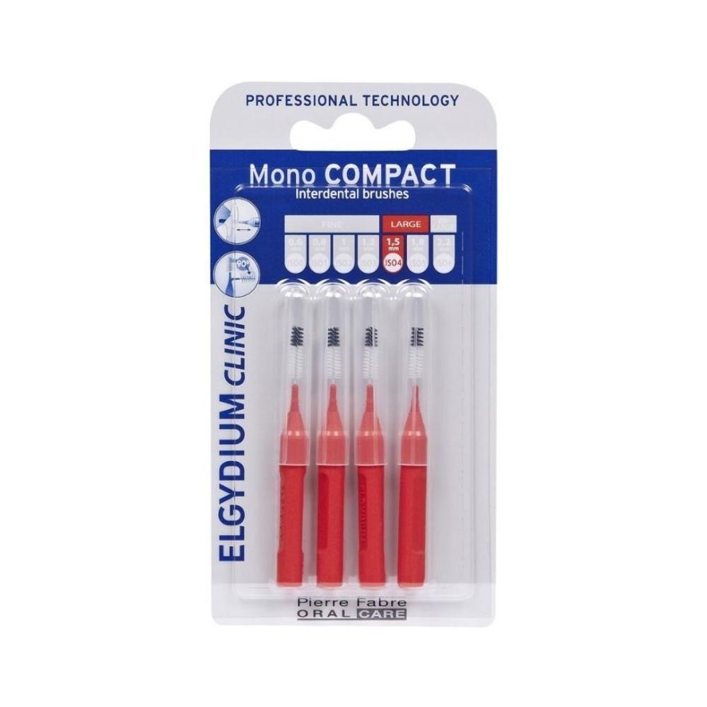 Elgydium Clinic Mono Compact Interdental Brushes Red 0.7, 4 τεμάχια