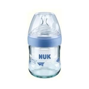 Nuk Nature Sense Γυάλινο Μπιμπερό Με Θηλή Σιλικόνης (0-6 μηνών) Small, Χρώμα Γαλάζιο, 120ml. - 3336