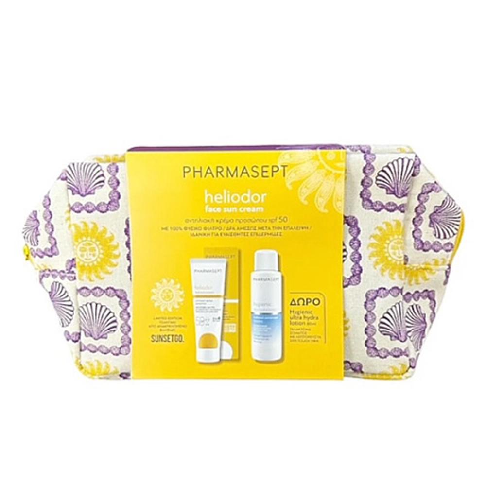 Pharmasept Promo Pack Heliodor Face Sun Cream SPF50 50ml & Δώρο Hygienic Ultra Hydra Lotion 80ml & Νεσεσέρ